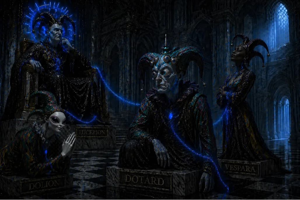 The court of Perditus beneath Lucerion's throne.