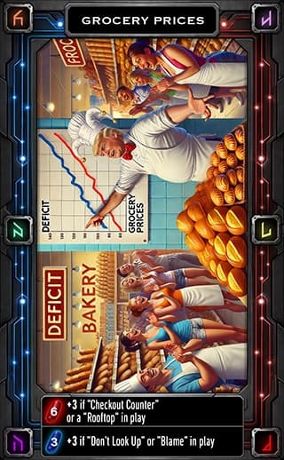 Presidency or Prison prototype card: Grocery Prices